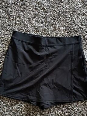 Girls' Black Athletic Skort with Built-In Shorts